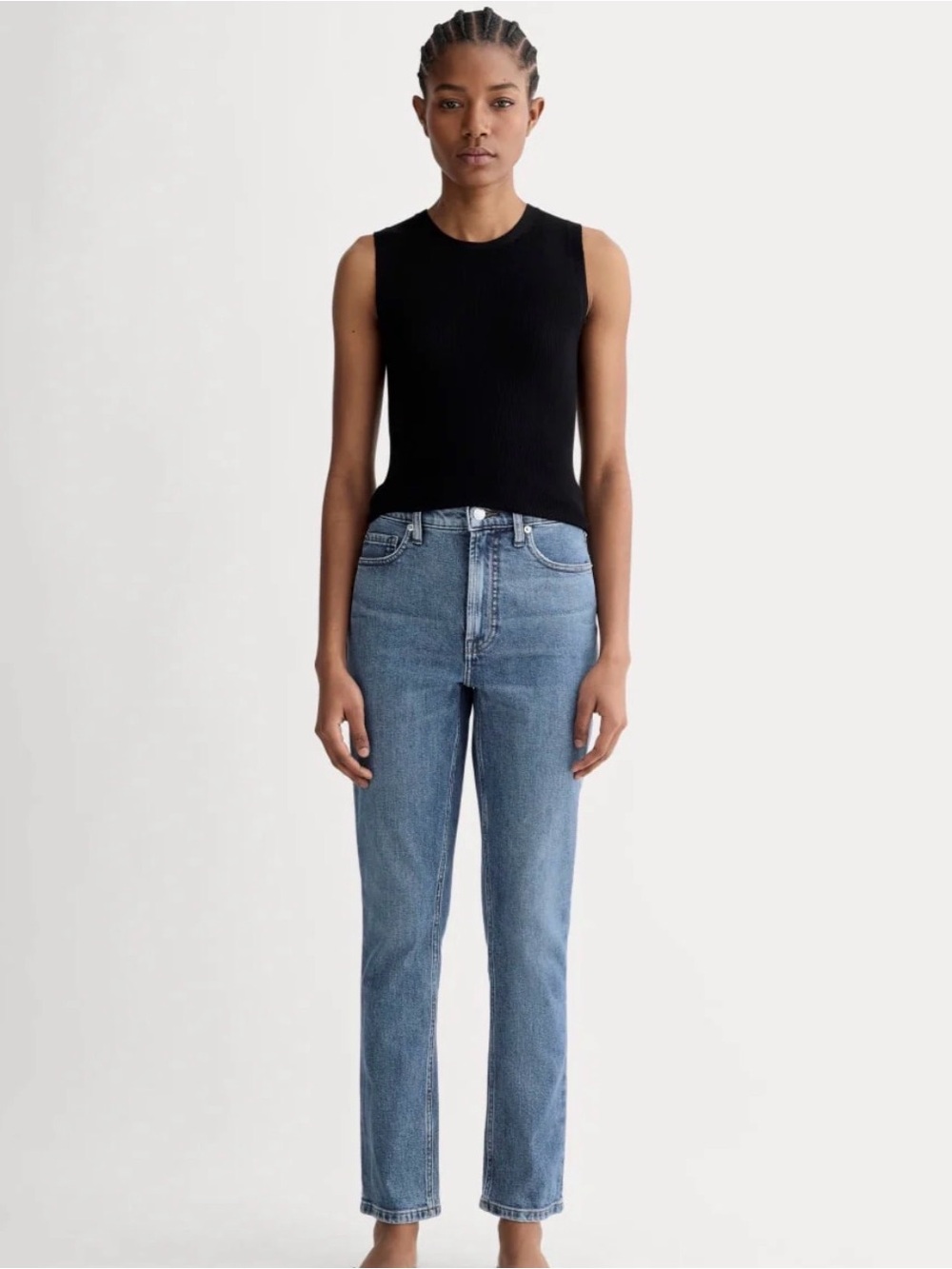 Everlane Straight-Leg Cheeky Jeans in Medium Blue
